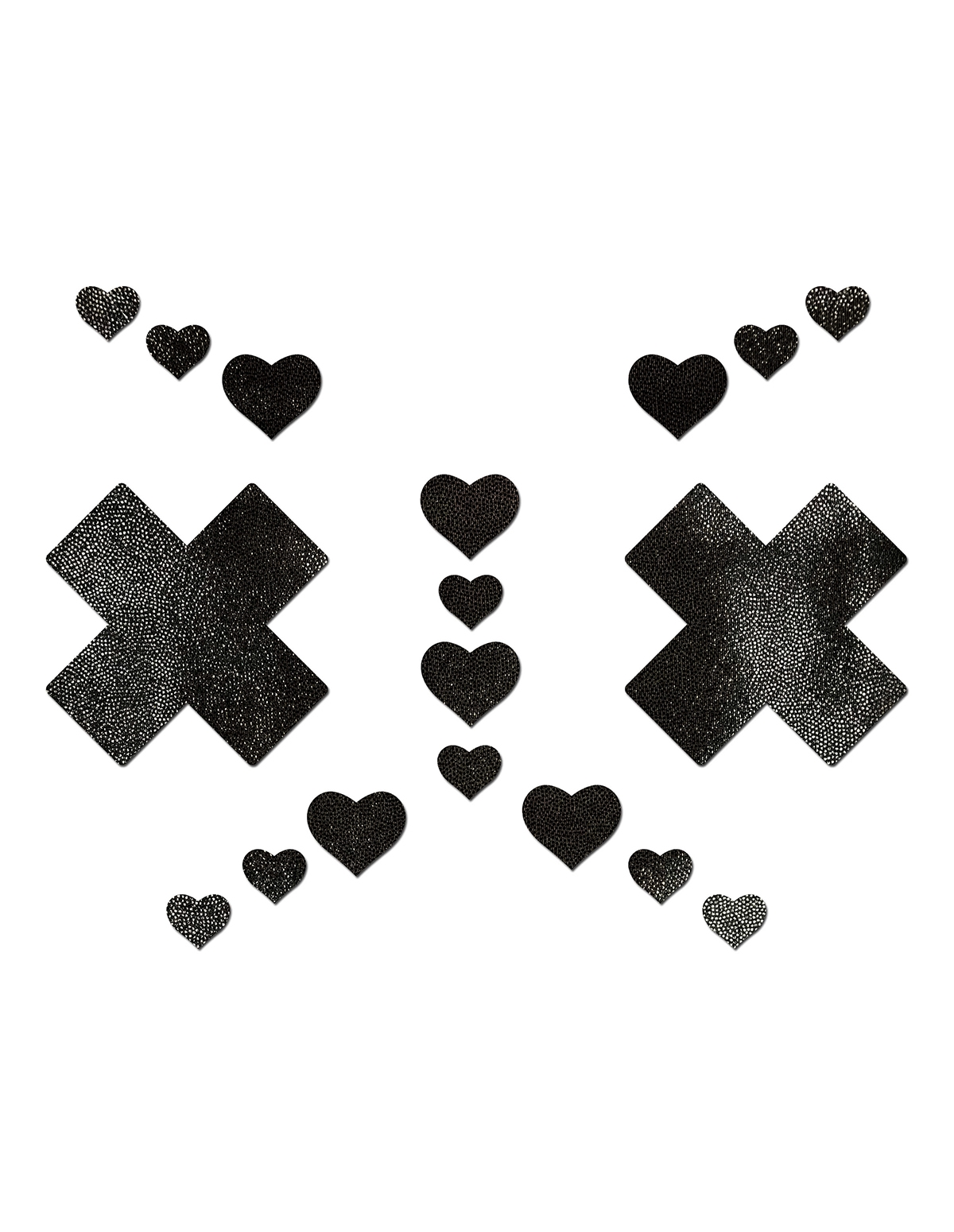 alternate image for Pastease Liquid Black X Pasties With Heart Body Pasties
