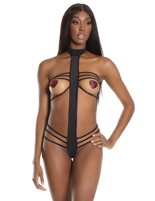 Front & Center Strappy Cupless Teddy default view Color: BK