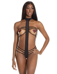 Front view of FRONT & CENTER STRAPPY CUPLESS TEDDY