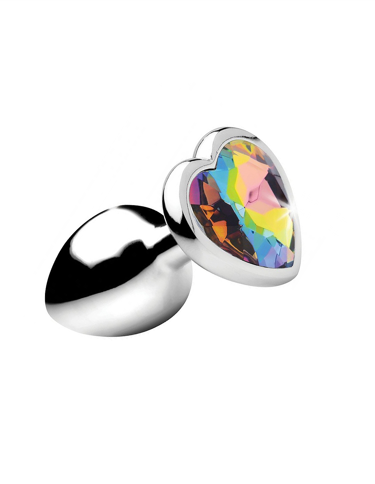 alternate image for Small Rainbow Prism Heart Anal Plug
