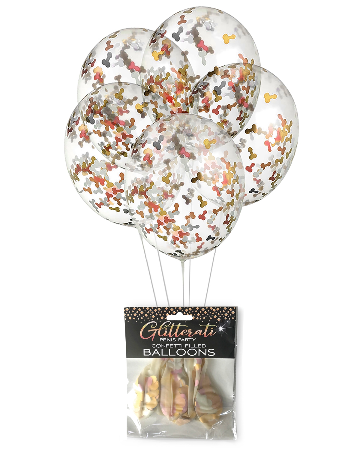 alternate image for Glitterati Penis Party Confetti Balloons