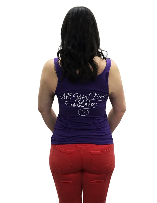 All You Need Is Love Purple Tank Top ALT1 view Color: PR