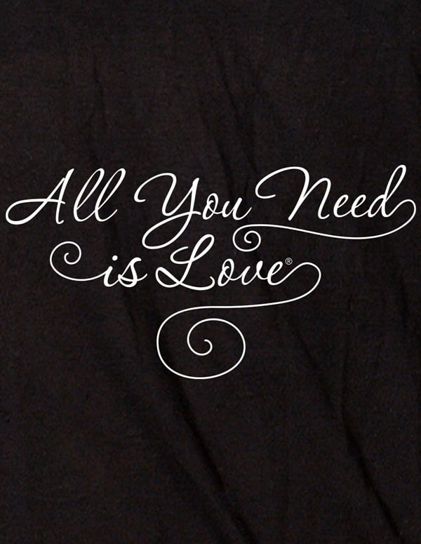 All You Need Is Love Black Tank Top ALT1 view Color: BK