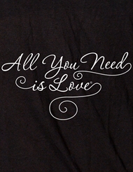 Alternate back view of ALL YOU NEED IS LOVE BLACK TANK TOP