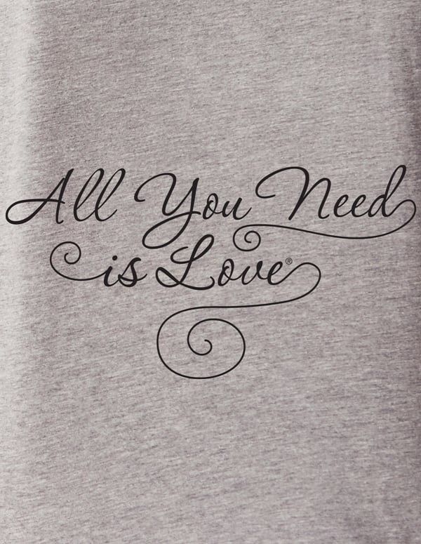 All You Need Is Love Grey Tank Top ALT1 view Color: LGR