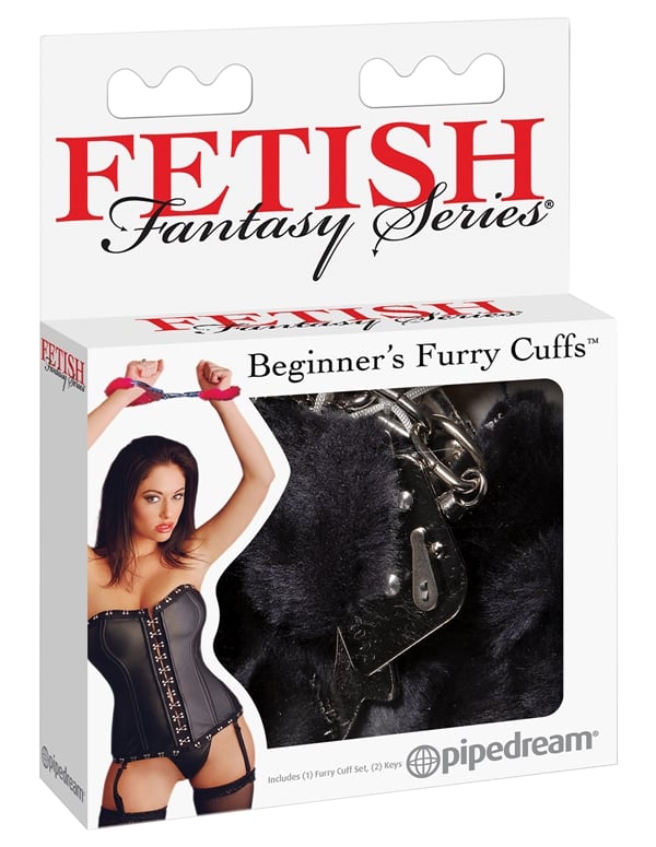 Fetish Fantasy Series Beginner's Furry Cuffs ALT3 view Color: BK