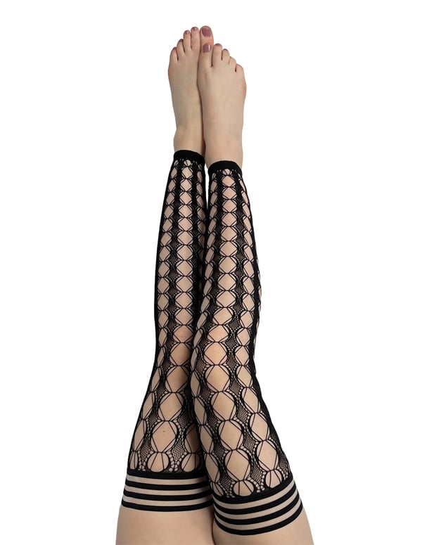 Jo Footless Net Thigh High default view Color: BK
