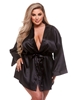Additional BLACK view of product BACI SATIN ROBE with color code BK