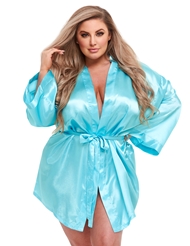 Additional  view of product BACI SATIN PLUS SIZE ROBE with color code BL