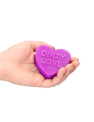 Alternate back view of DIRTY LOVE LAVENDER HEART-SHAPED SOAP