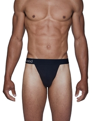 Front view of WOOD JOCK STRAP BLACK