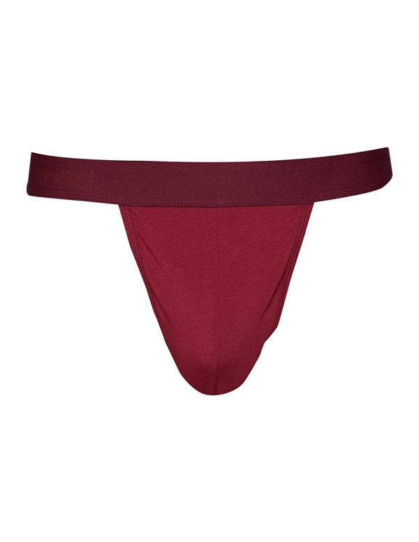 Wood Thong Burgundy ALT2 view Color: BRG