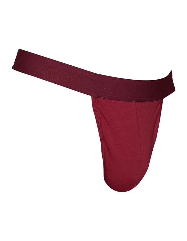 Wood Thong Burgundy ALT3 view Color: BRG