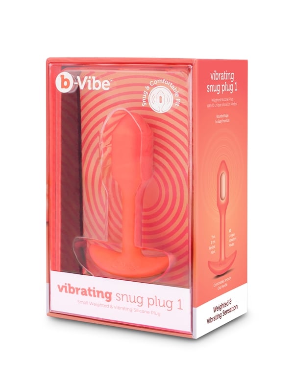 B-Vibe Vibrating Snug Plug 1 ALT6 view Color: OR