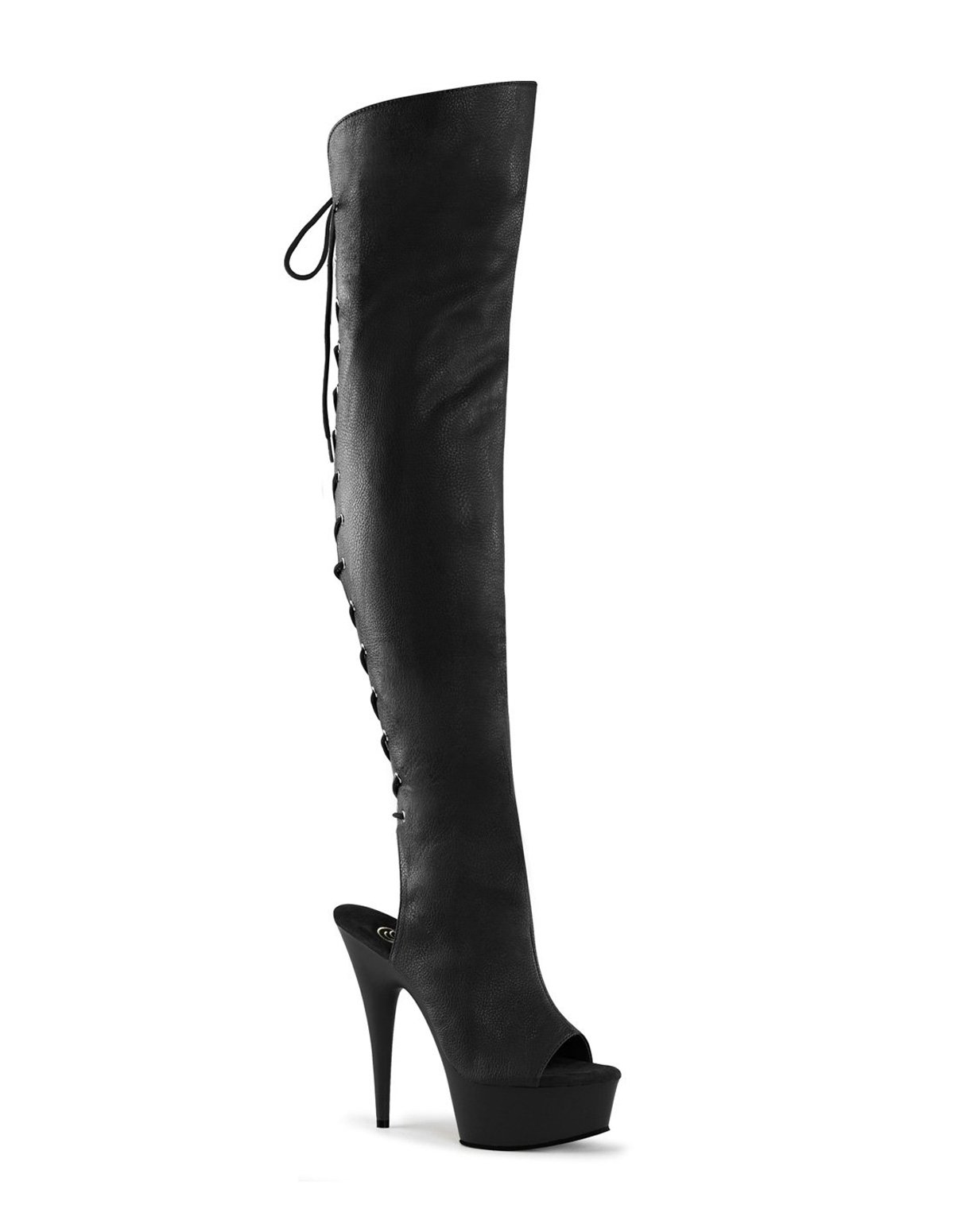 alternate image for Raven Matte Faux Leather Thigh High