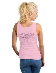 Alternate back view of ALL YOU NEED IS LOVE TANK TOP