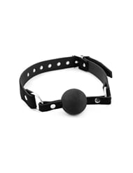 Alternate front view of ROUGE LEATHER BALL GAG