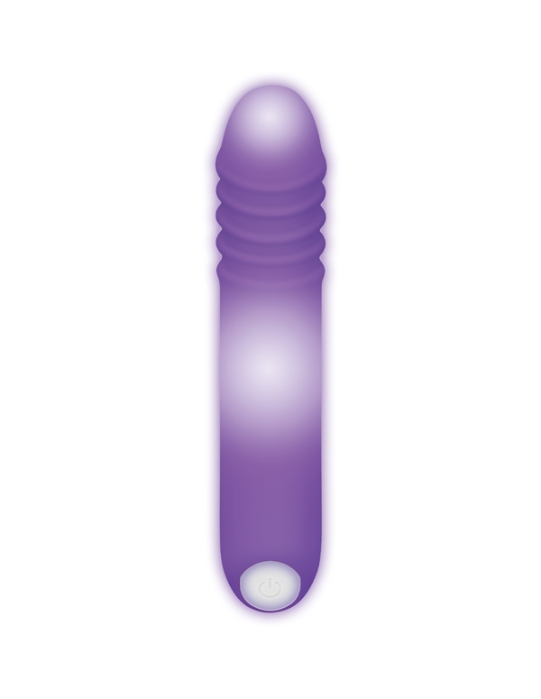 The G-Rave Silicone Rechargeable Light Up Vibrator ALT1 view Color: PR
