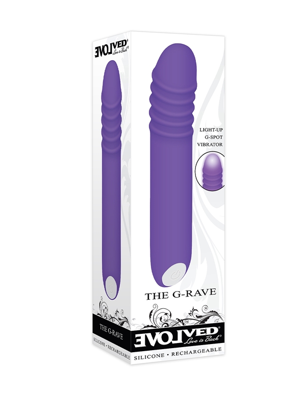 The G-Rave Silicone Rechargeable Light Up Vibrator ALT6 view Color: PR