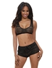 Additional BLACK view of product MIDNIGHT KISSES BRALETTE AND SHORT SET with color code BK