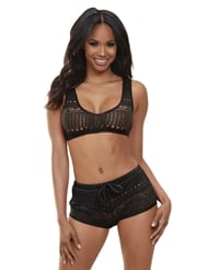 Additional  view of product MIDNIGHT KISSES BRALETTE AND SHORT SET with color code BK