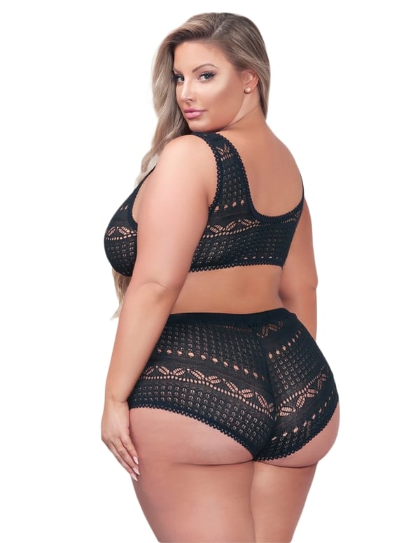 MIDNIGHT KISSES BRALETTE AND SHORT SET ALT1 view Color: BK