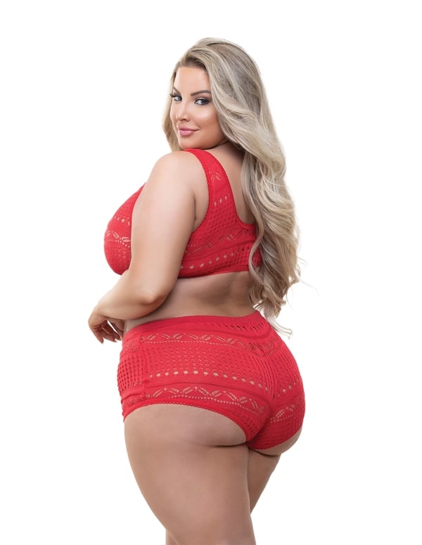 MIDNIGHT KISSES BRALETTE AND SHORT SET ALT1 view Color: RD