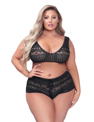 Additional  view of product MIDNIGHT KISSES BRALETTE AND SHORT SET with color code BK