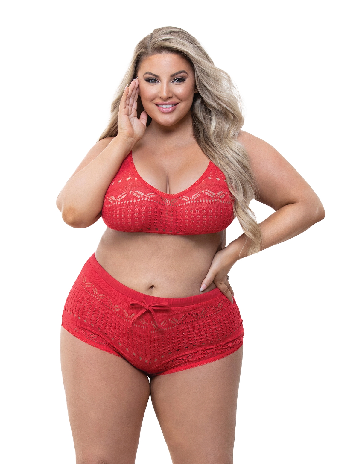 alternate image for MIDNIGHT KISSES BRALETTE AND SHORT SET