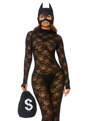 Front view of ABOUT MY MONEY SEXY CAT BURGLER COSTUME