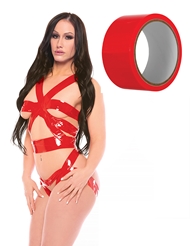 Alternate front view of RED BONDAGE TAPE 65 FEET