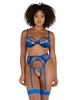 Additional BLUE view of product EMBROIDERY & SATIN BRA SET with color code BL