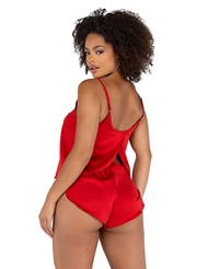 Alternate back view of SOFT SATIN TULIP SHORT SET