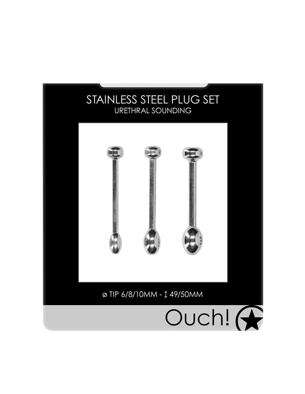 Urethral Sounding Stainless Steel Plug Set ALT1 view Color: SL