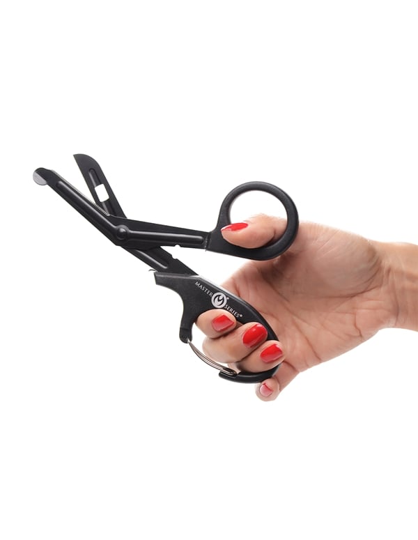 MASTER SERIES SNIP HEAVY DUTY BONDAGE SCISSORS WITH CLIP ALT1 view Color: BK