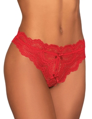 Additional  view of product TANGA LACE OPEN BACK & CROTCHLESS PANTY with color code RD
