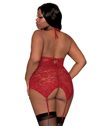 Alternate back view of LACE ZIPPER FRONT CHEMISE