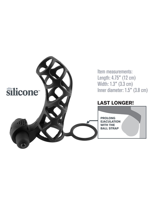 Fantasy X-Tensions Extreme Silicone Power Cage ALT2 view Color: BK