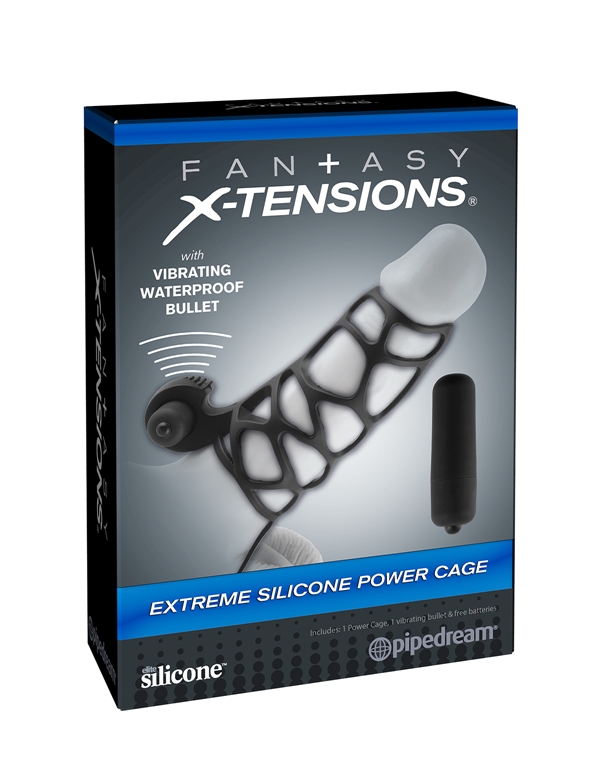 Fantasy X-Tensions Extreme Silicone Power Cage ALT3 view Color: BK