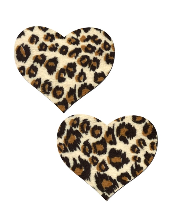 Pastease Glittering Cheetah Heart Pasties default view Color: CHT