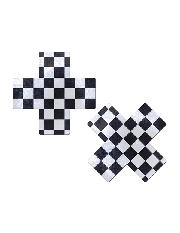 Pastease Plus X Black And White Checker Pasties default view Color: BW