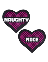 Alternate back view of PASTEASE NAUGHTY AND NICE HEART PASTIES