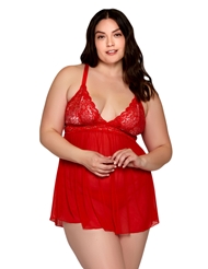 Additional  view of product NATALIE PLUS SIZE BABYDOLL with color code RD