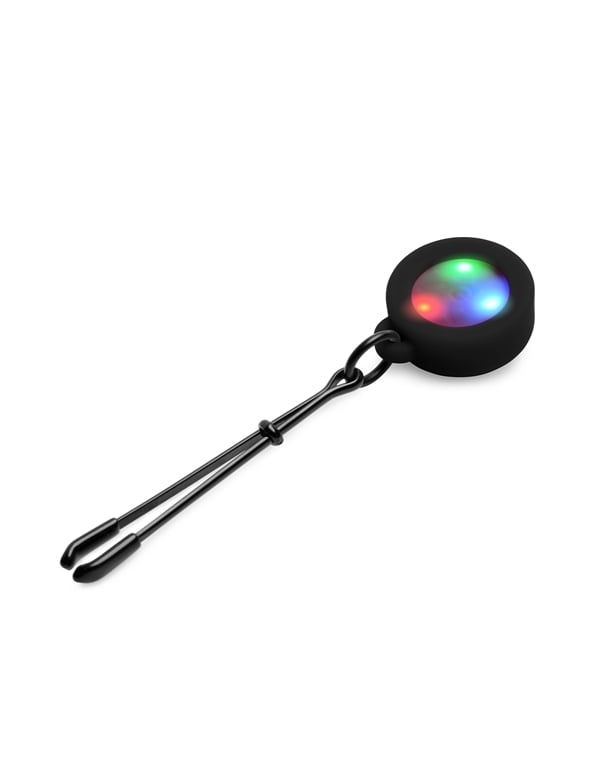 Silicone Light Up Tweezer Nipple Clamps ALT1 view Color: BK