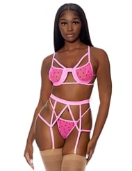Additional  view of product TAKE TO HEART BRA SET with color code PK