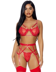 Alternate front view of TAKE TO HEART BRA SET