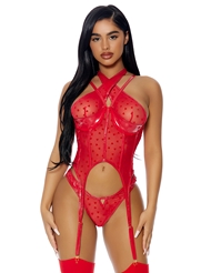 Alternate front view of STEAL YOUR HEART BUSTIER SET