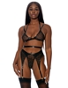 Additional BLACK view of product WILD AT HEART BRA SET with color code BK