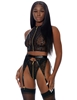 Additional BLACK view of product I HEART YOU BRA SET with color code BK