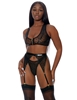 Additional BLACK view of product HEART TO CATCH BRA SET with color code BK